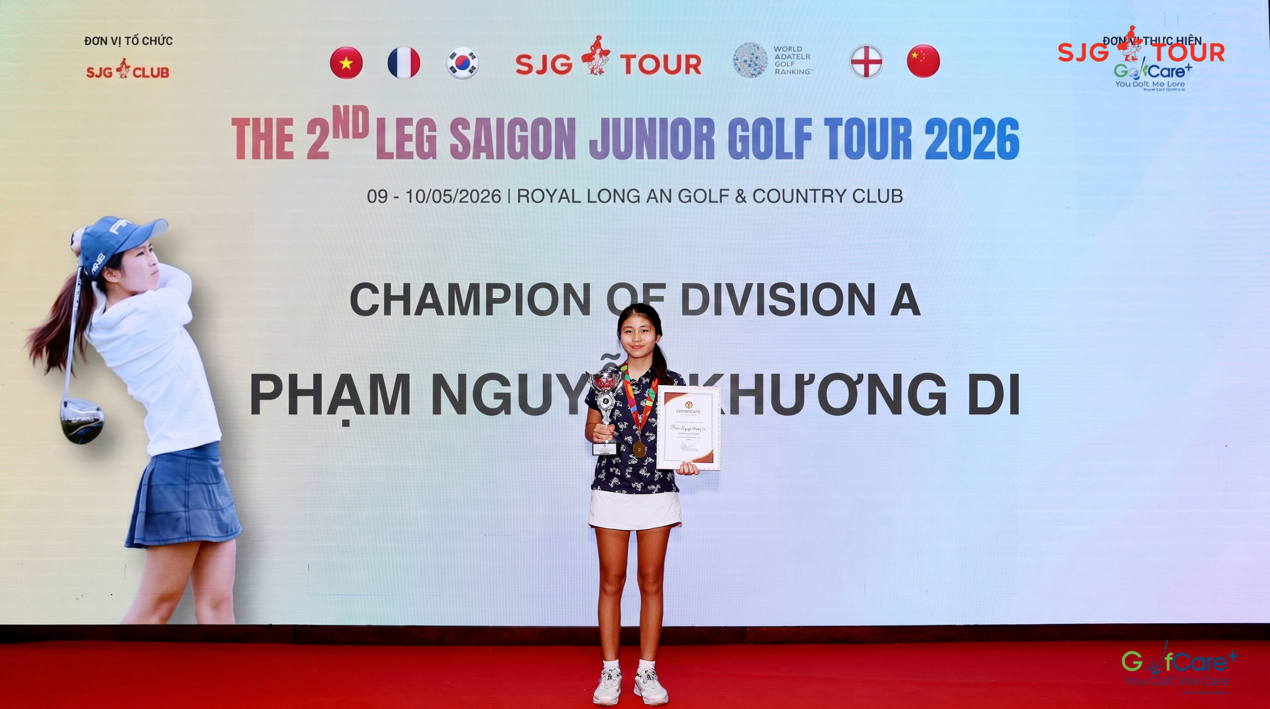 Phạm Nguyễn Khương Di đăng quang chặng 2 SJG Tour 2026.